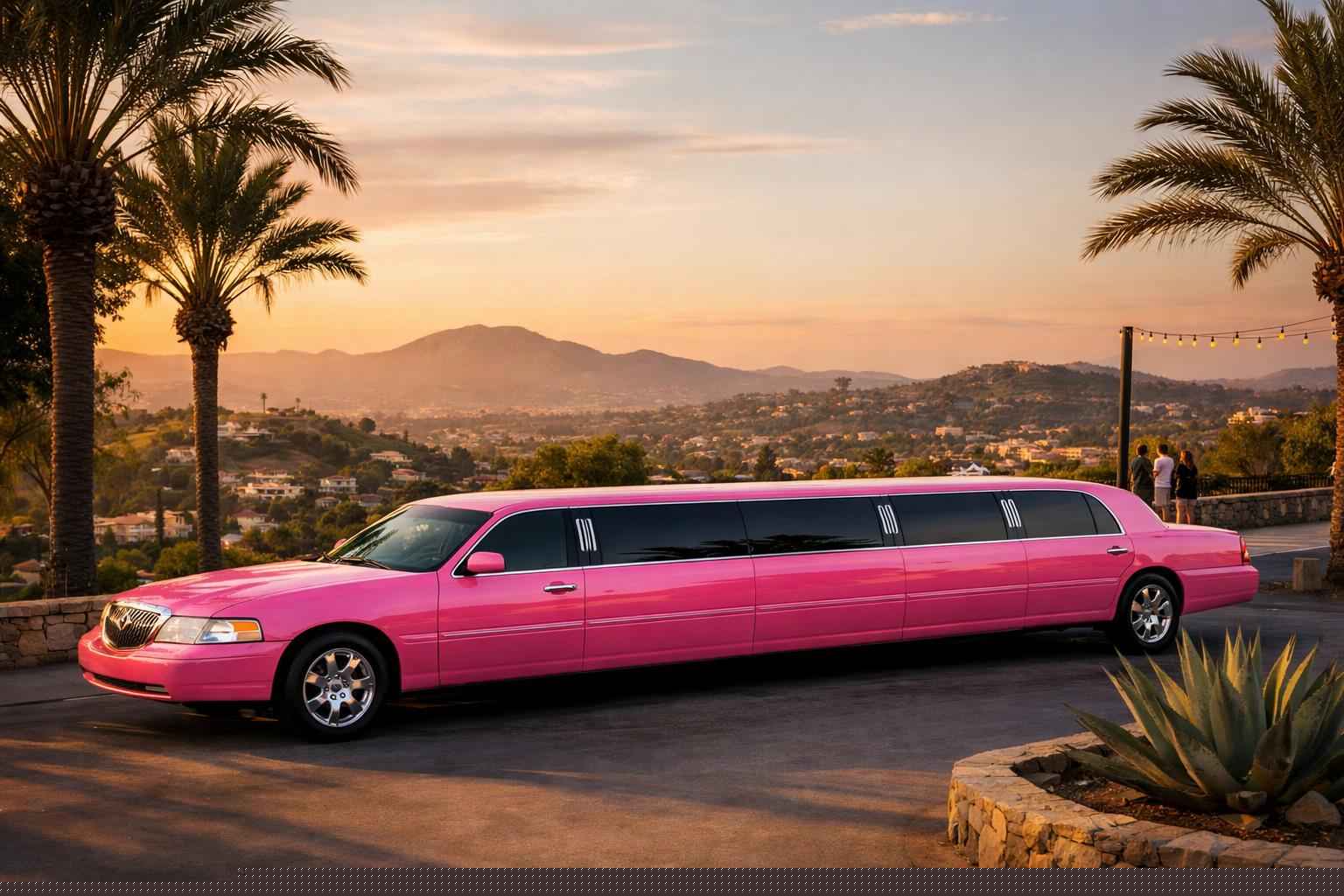 Pink Limousines In Vista California