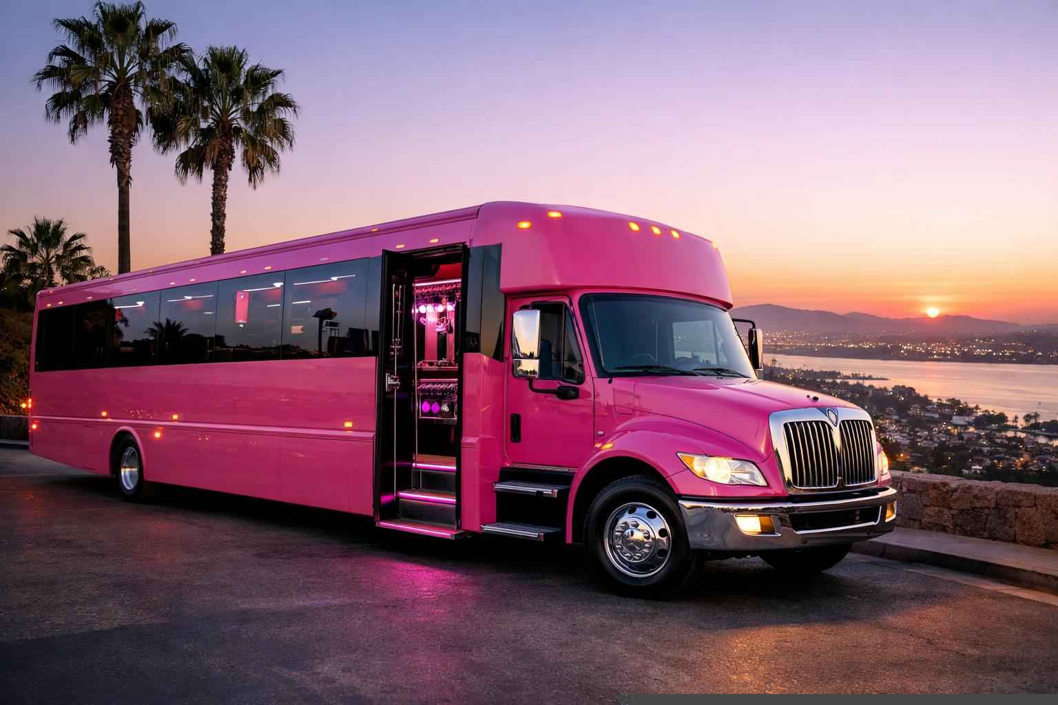 Pink Party Bus Rental Chula Vista Ca