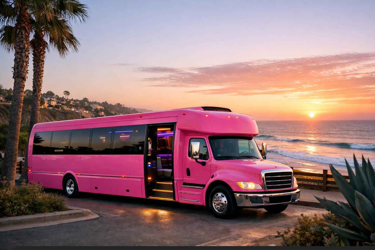 Pink Party Bus Rental Encinitas Ca