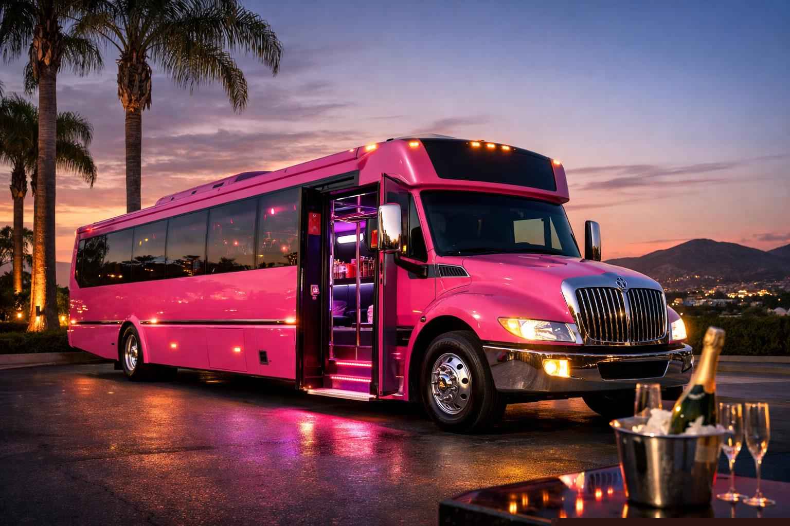 Pink Party Bus Rental Escondido Ca
