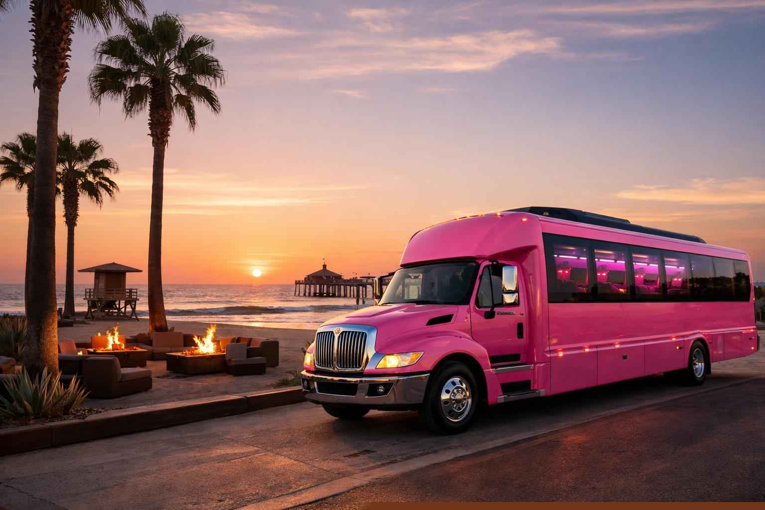 Pink Party Bus Rental In Imperial Beach California Pink Party Bus Rental Imperial Beach Ca