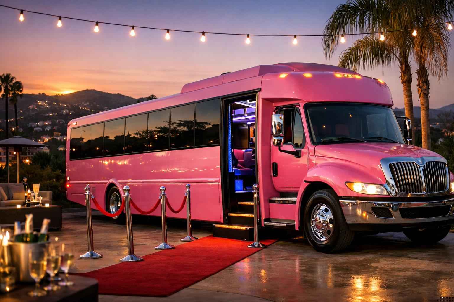 Pink Party Bus Rental La Mesa Ca