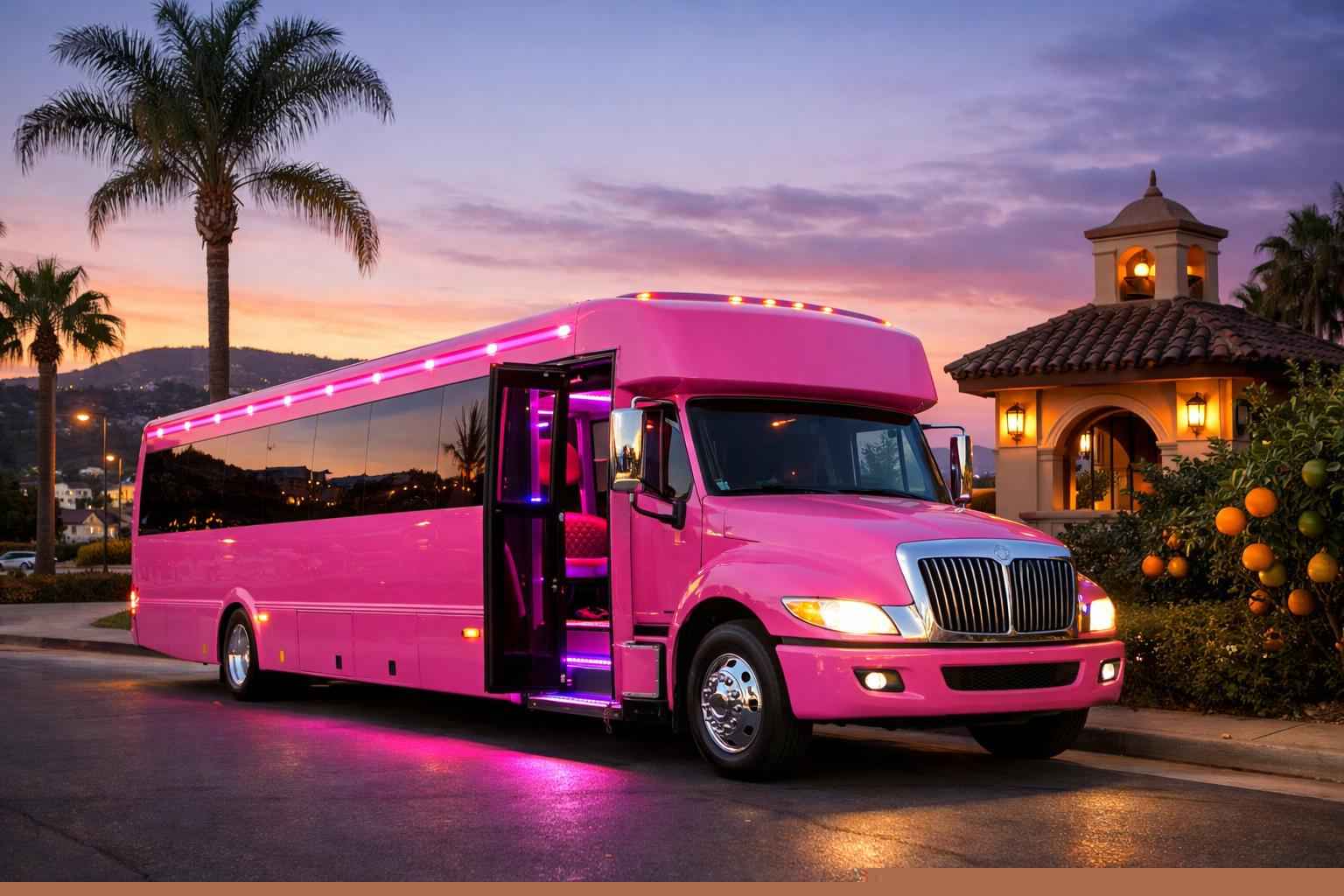 Pink Party Bus Rental Lemon Grove Ca