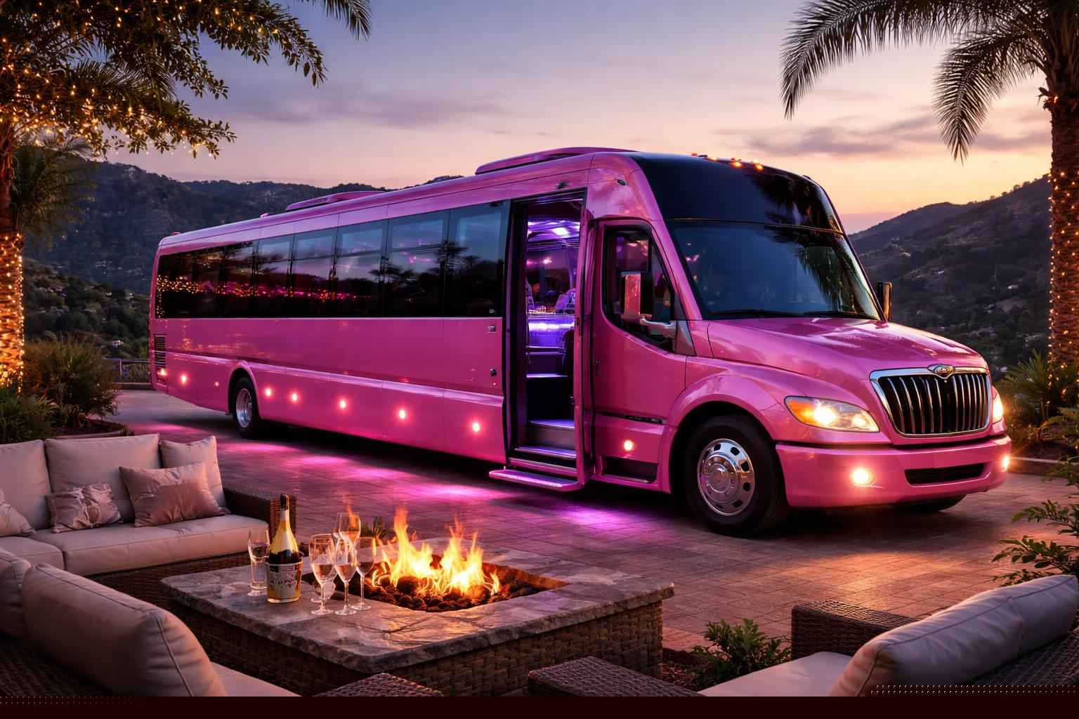 Pink Party Bus Rental Near Me Alpine Ca