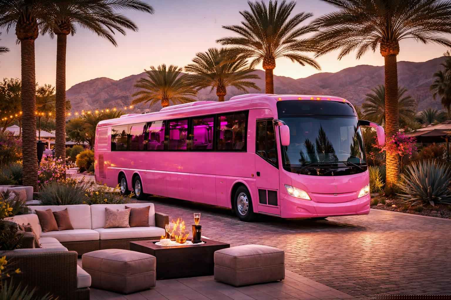 Pink Party Bus Rental Near Me Borrego Springs Ca