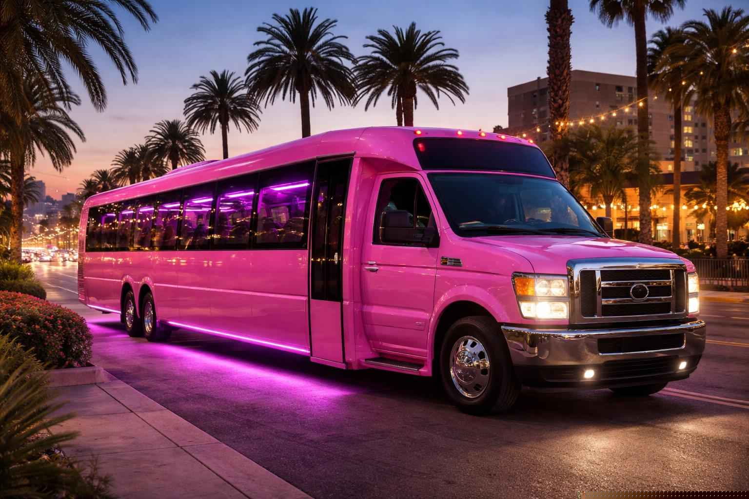 Pink Party Bus Rental In Bostonia California Pink Party Bus Rental Near Me Bostonia Ca
