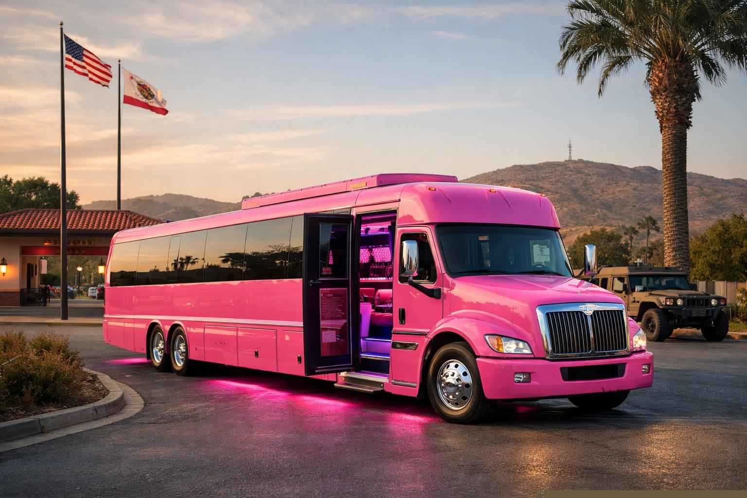 Pink Party Bus Rental In Camp Pendleton Mainside California Pink Party Bus Rental Near Me Camp Pendleton Mainside Ca