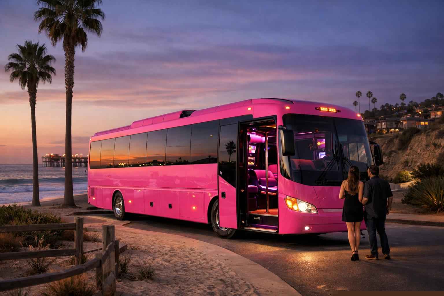 Pink Party Bus Rental Near Me Carlsbad Ca