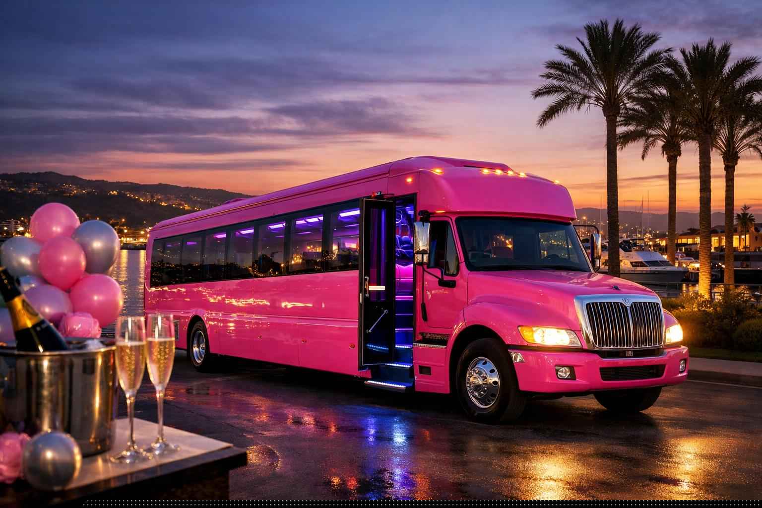 Pink Party Bus Rental Near Me Chula Vista Ca