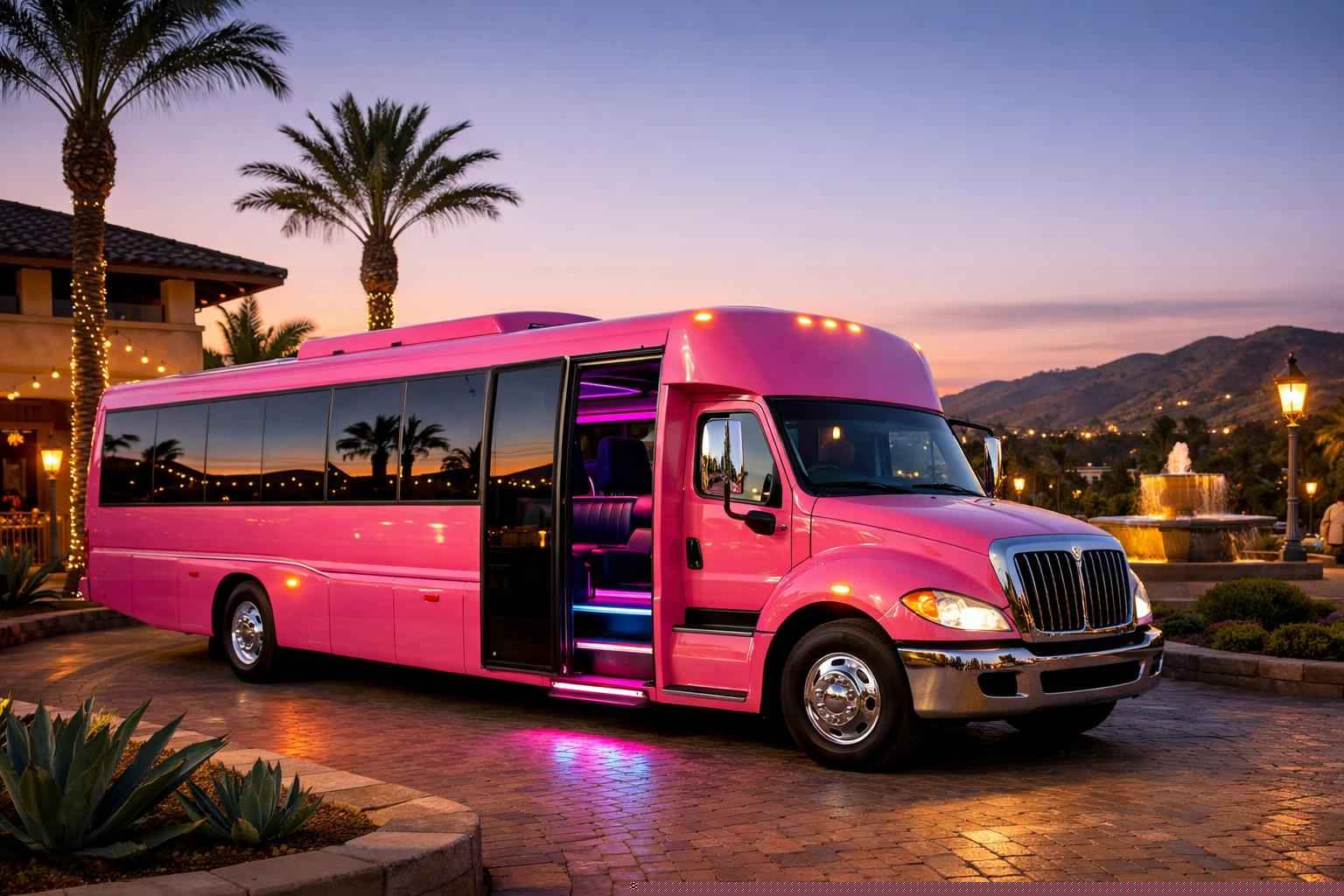 Pink Party Bus Rental Near Me Escondido Ca