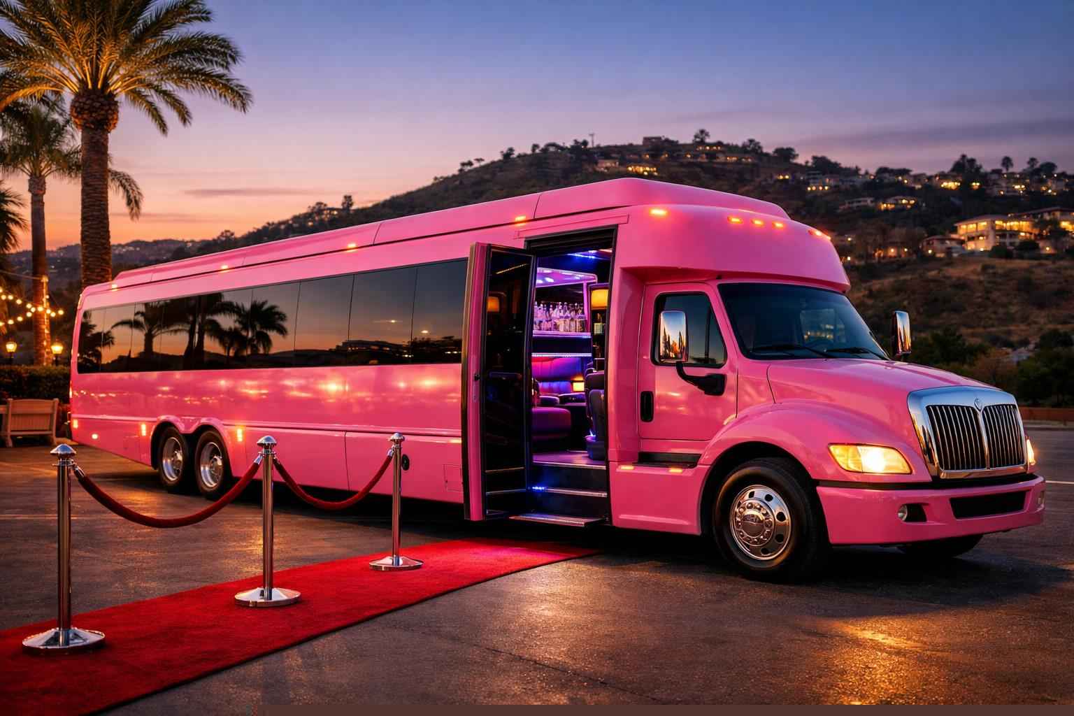 Pink Party Bus Rental Near Me La Mesa Ca