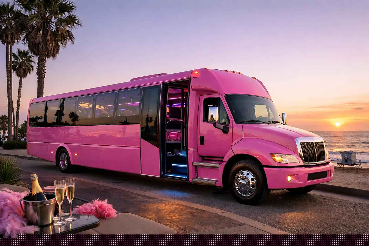 Pink Party Bus Rental Near Me Oceanside Ca