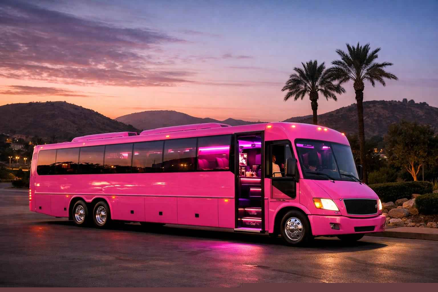 Pink Party Bus Rental In Poway California Pink Party Bus Rental Near Me Poway Ca