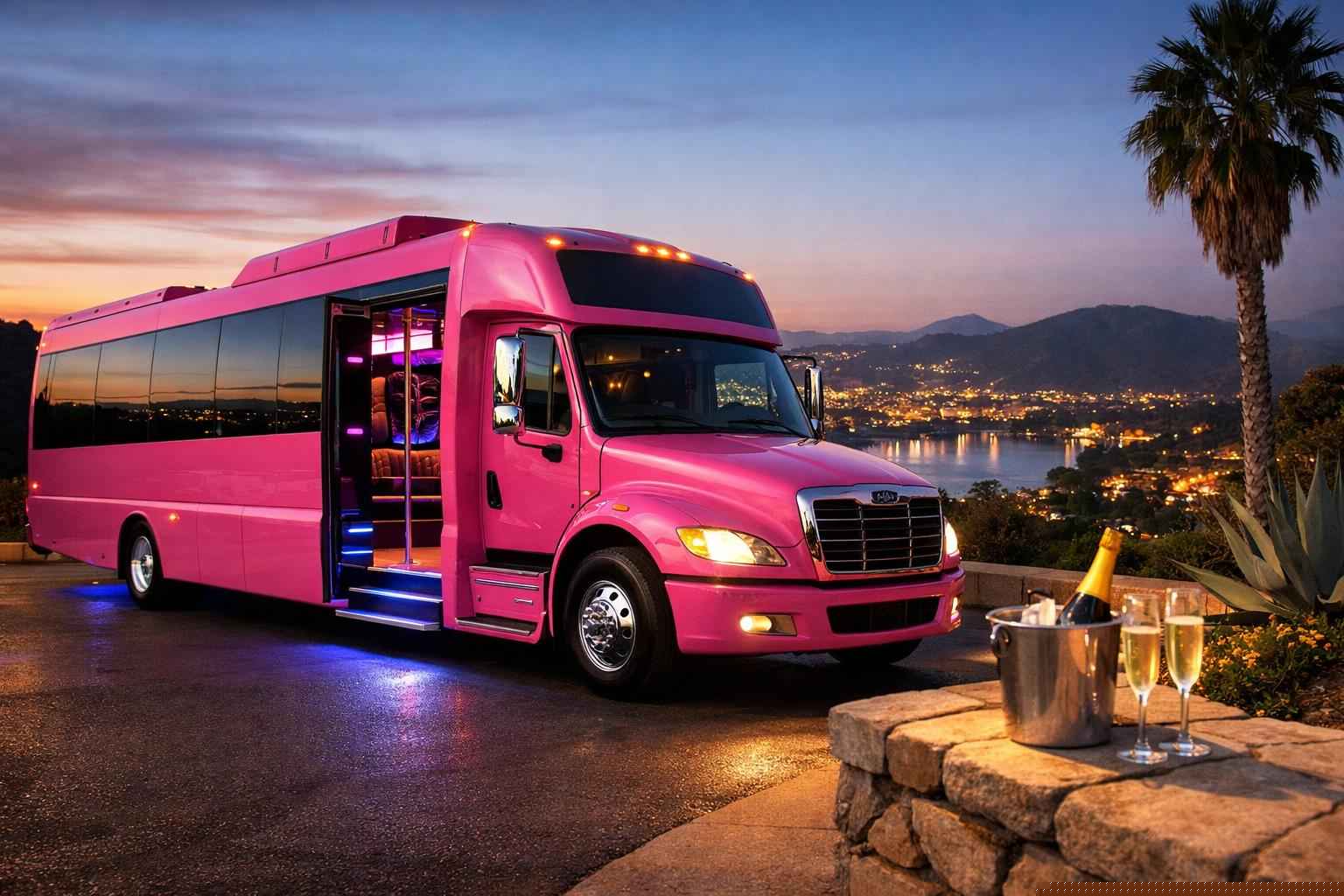Pink Party Bus Rental Near Me San Marcos Ca
