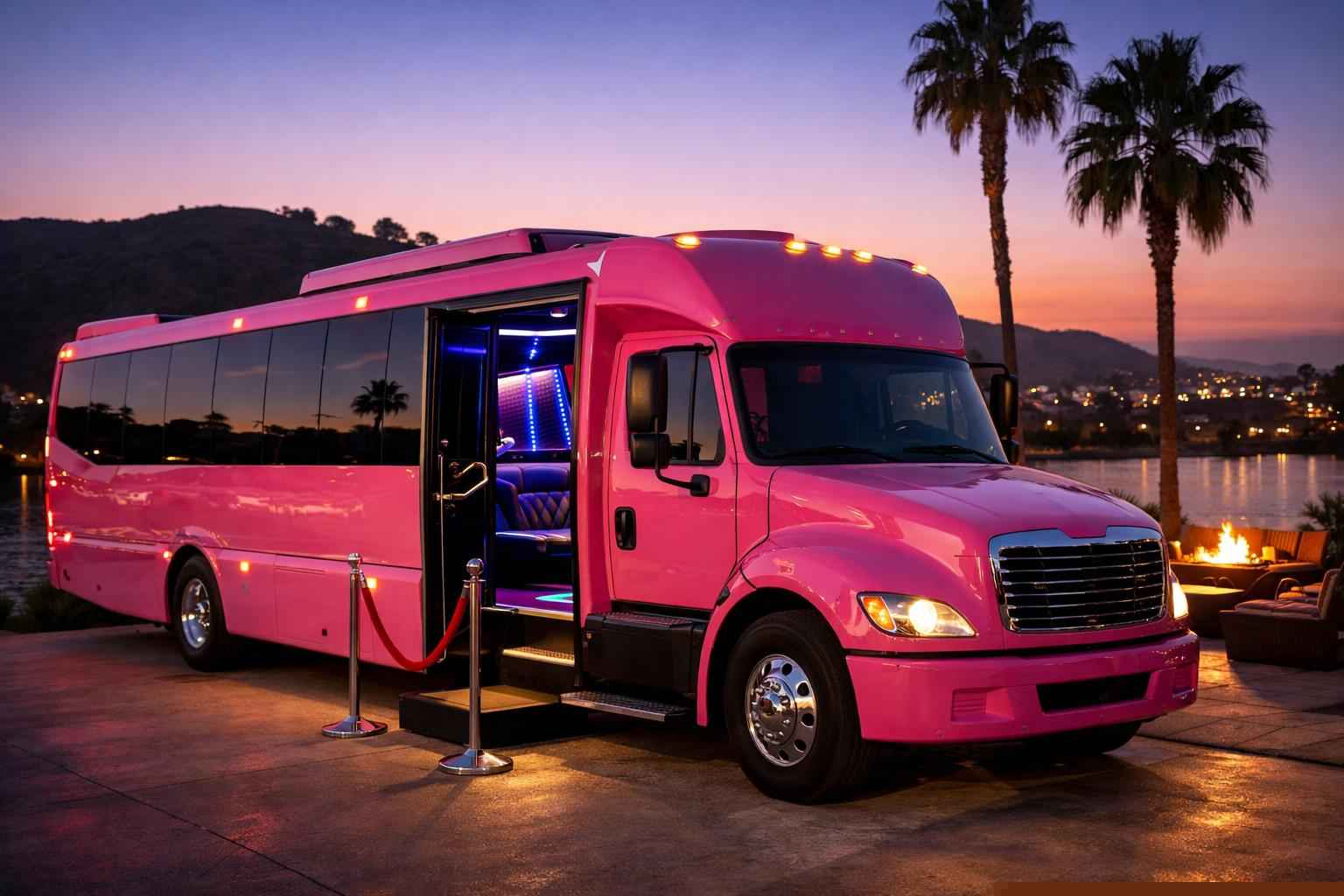 Pink Party Bus Rental Near Me Santee Ca