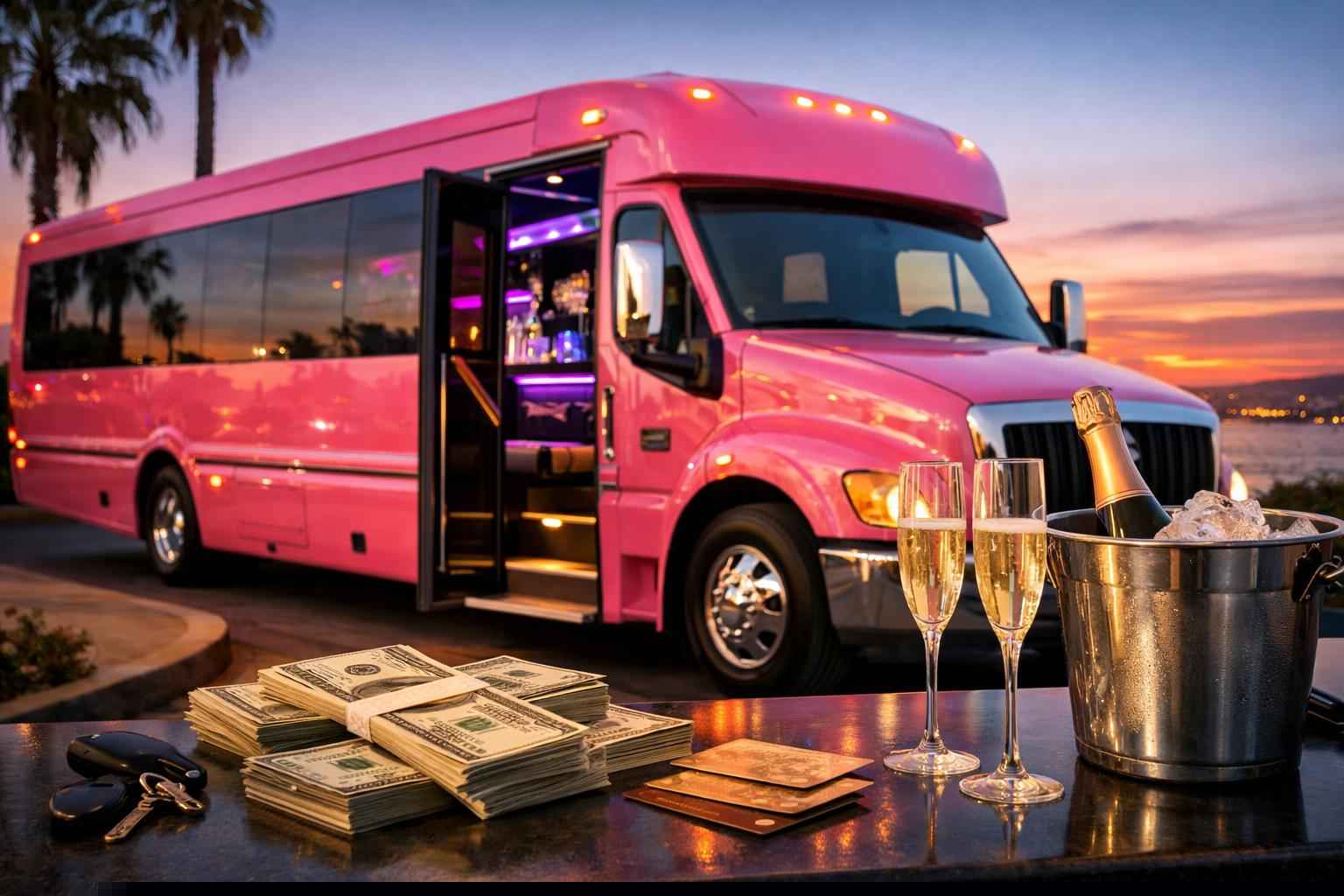 Pink Party Bus Rental Prices In Carlsbad Ca