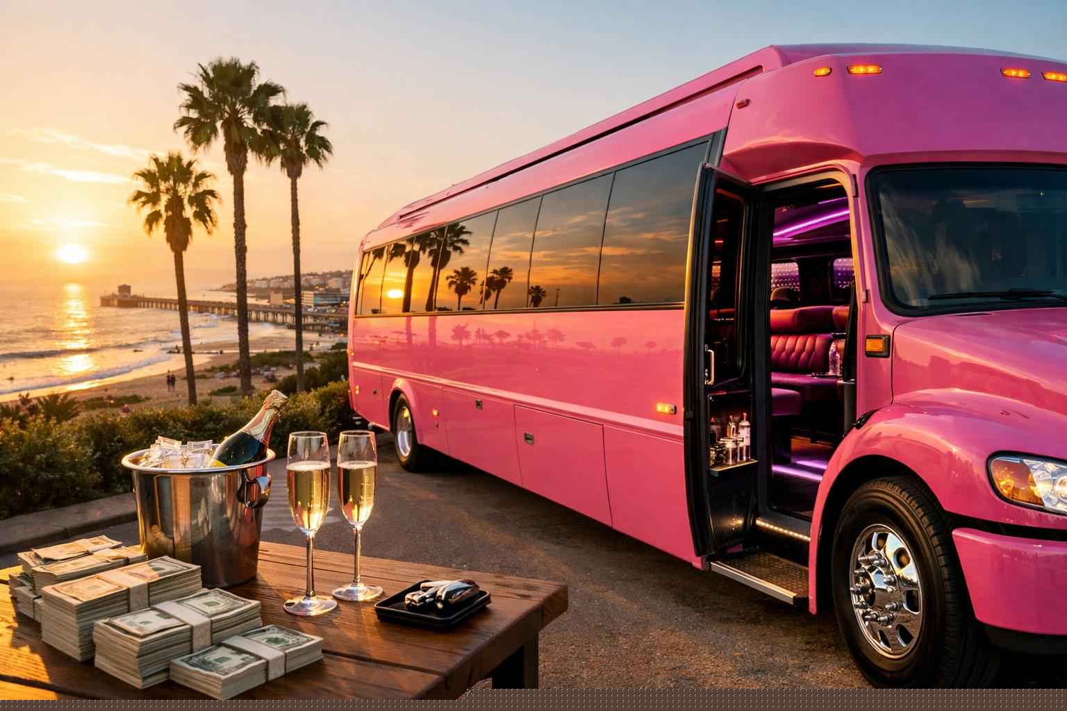 Pink Party Bus Rental Prices In Oceanside Ca