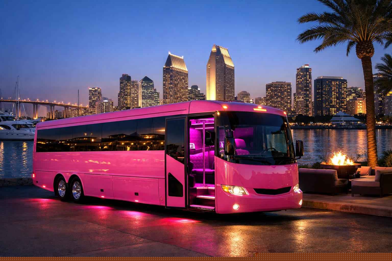 Pink Party Bus Rental In San Diego California Pink Party Bus Rental San Diego Ca