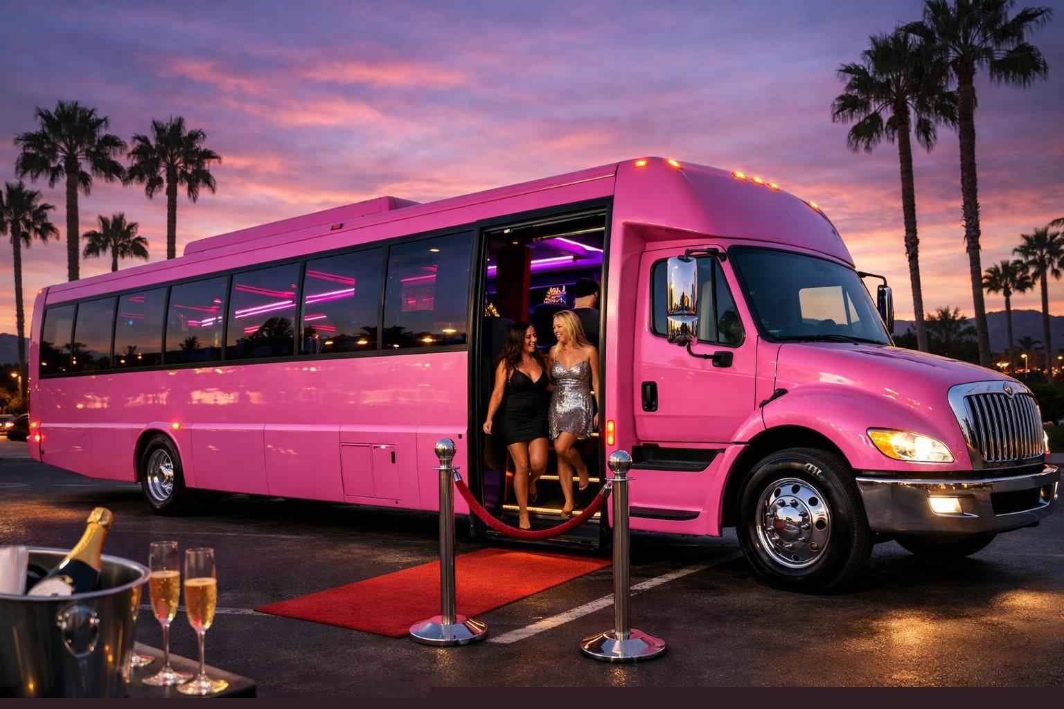 Pink Party Bus Rental Santee Ca