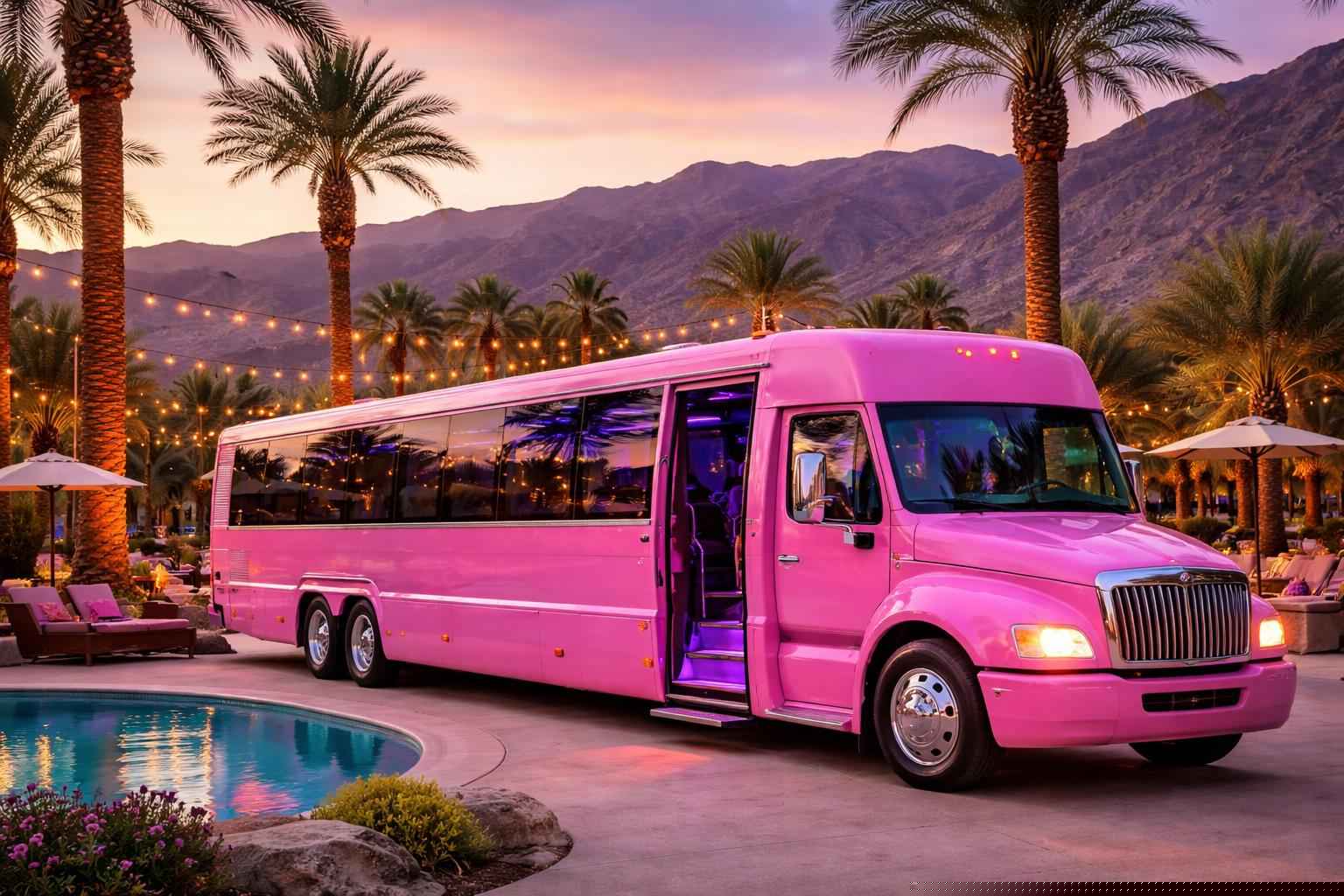 Pink Party Bus Rental Services In Borrego Springs California