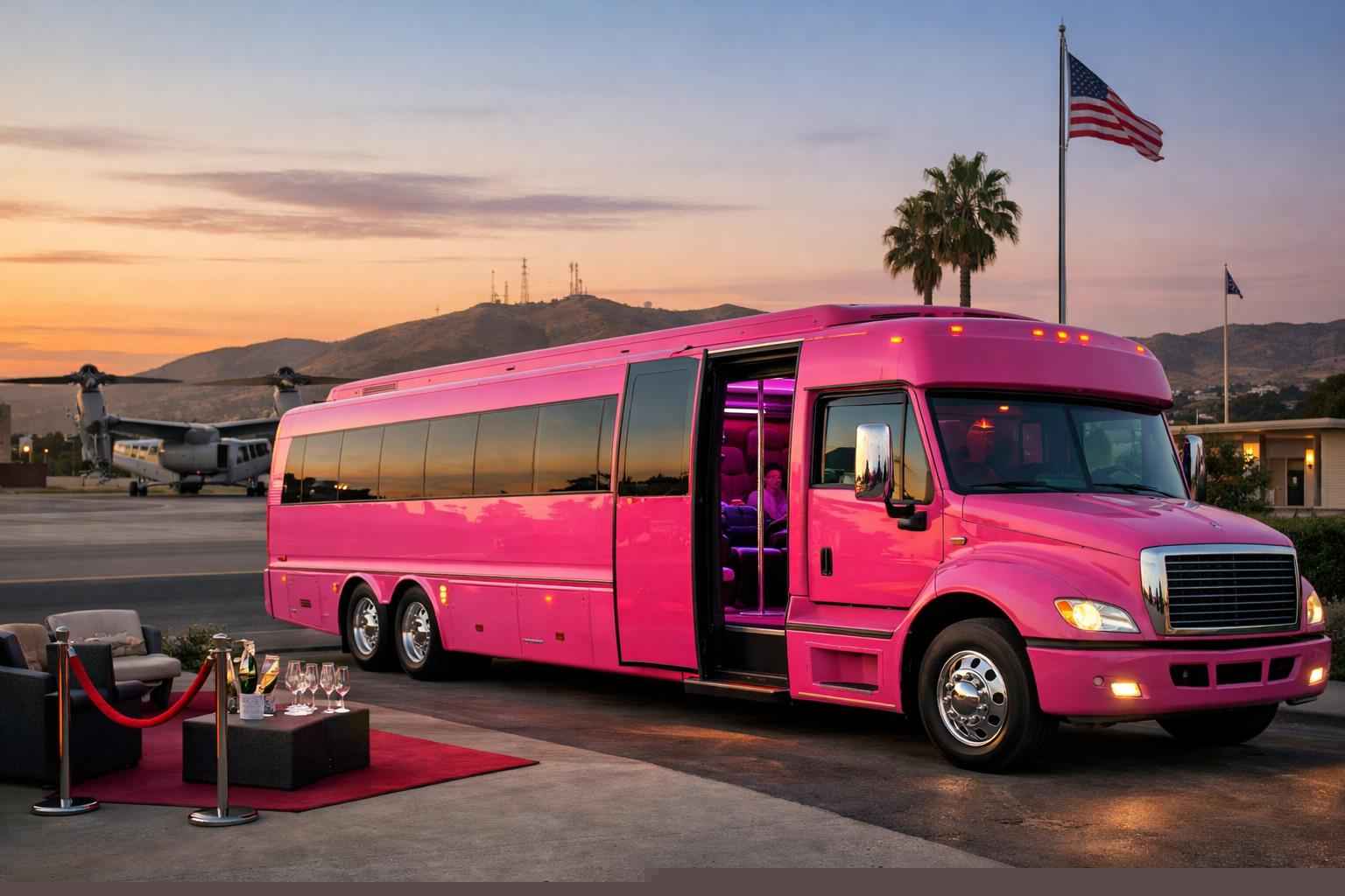 Pink Party Bus Rental In Camp Pendleton Mainside California Pink Party Bus Rental Services In Camp Pendleton Mainside California