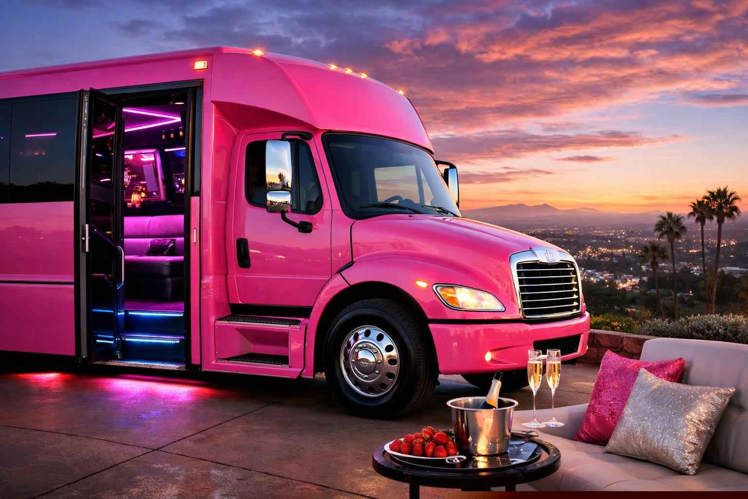 Pink Party Bus Rental Vista Ca