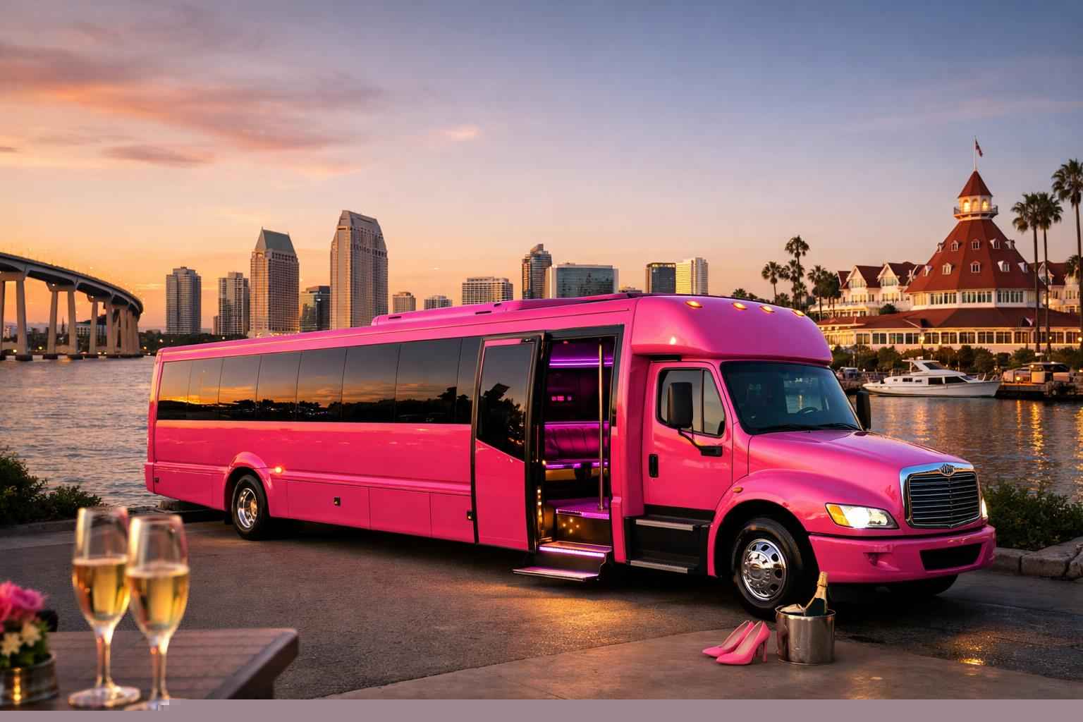 Pink Party Bus Service Coronado Ca
