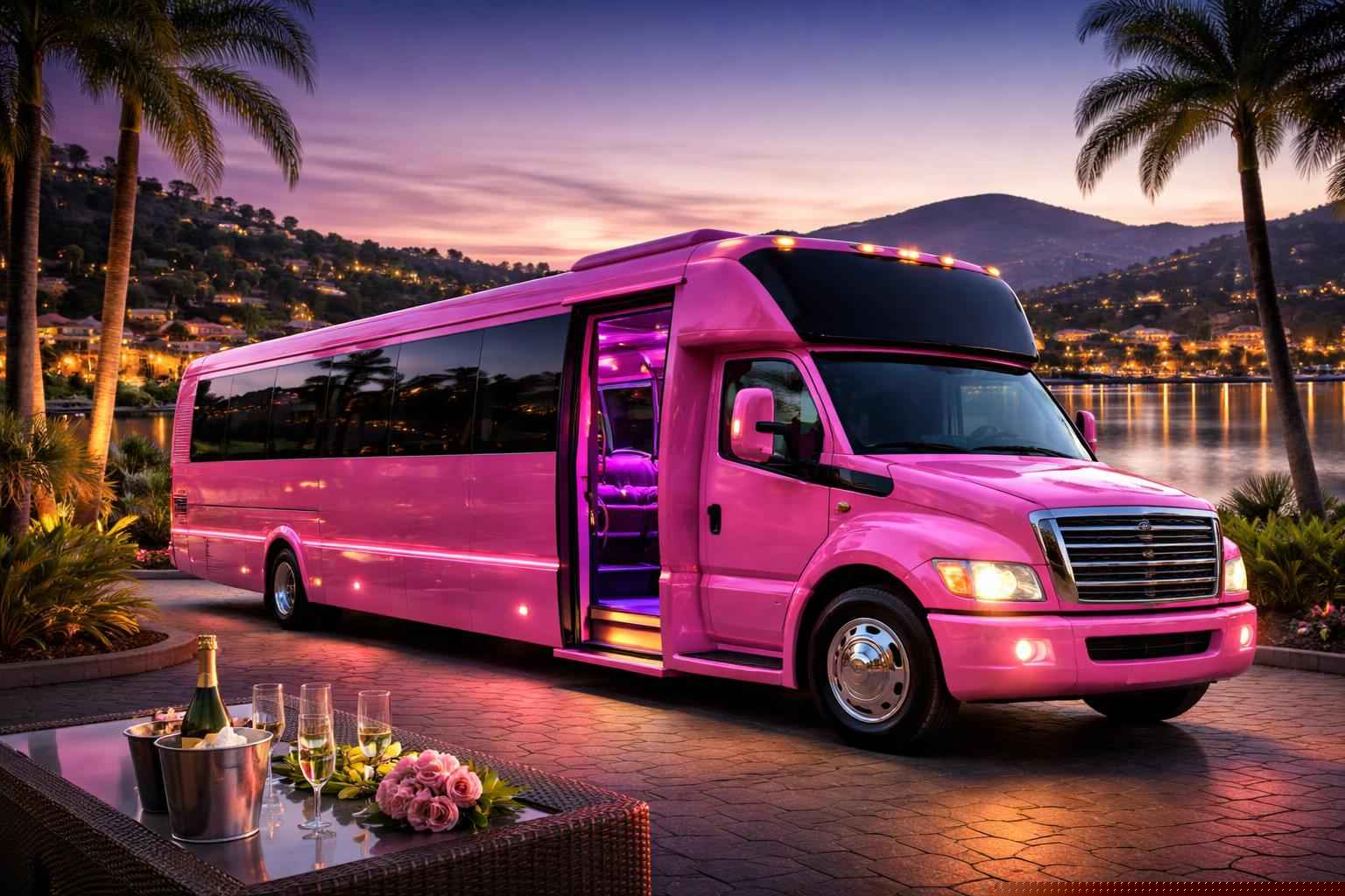 Pink Party Bus Service Lake San Marcos Ca