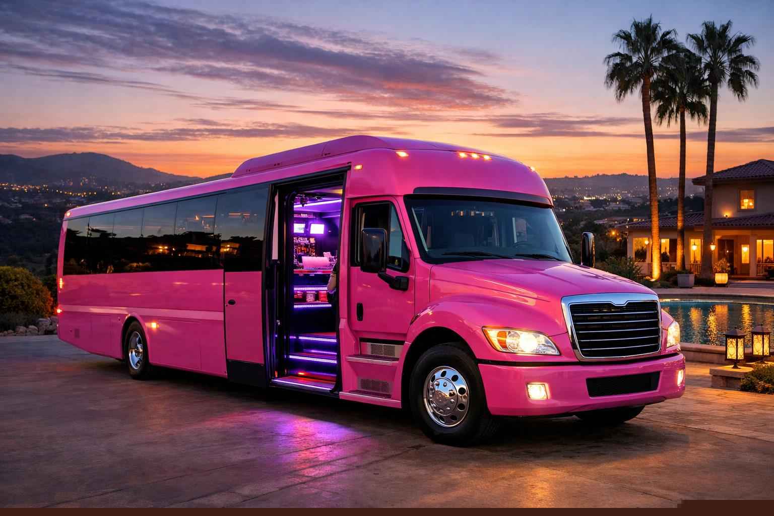 Pink Party Bus Service Vista Ca
