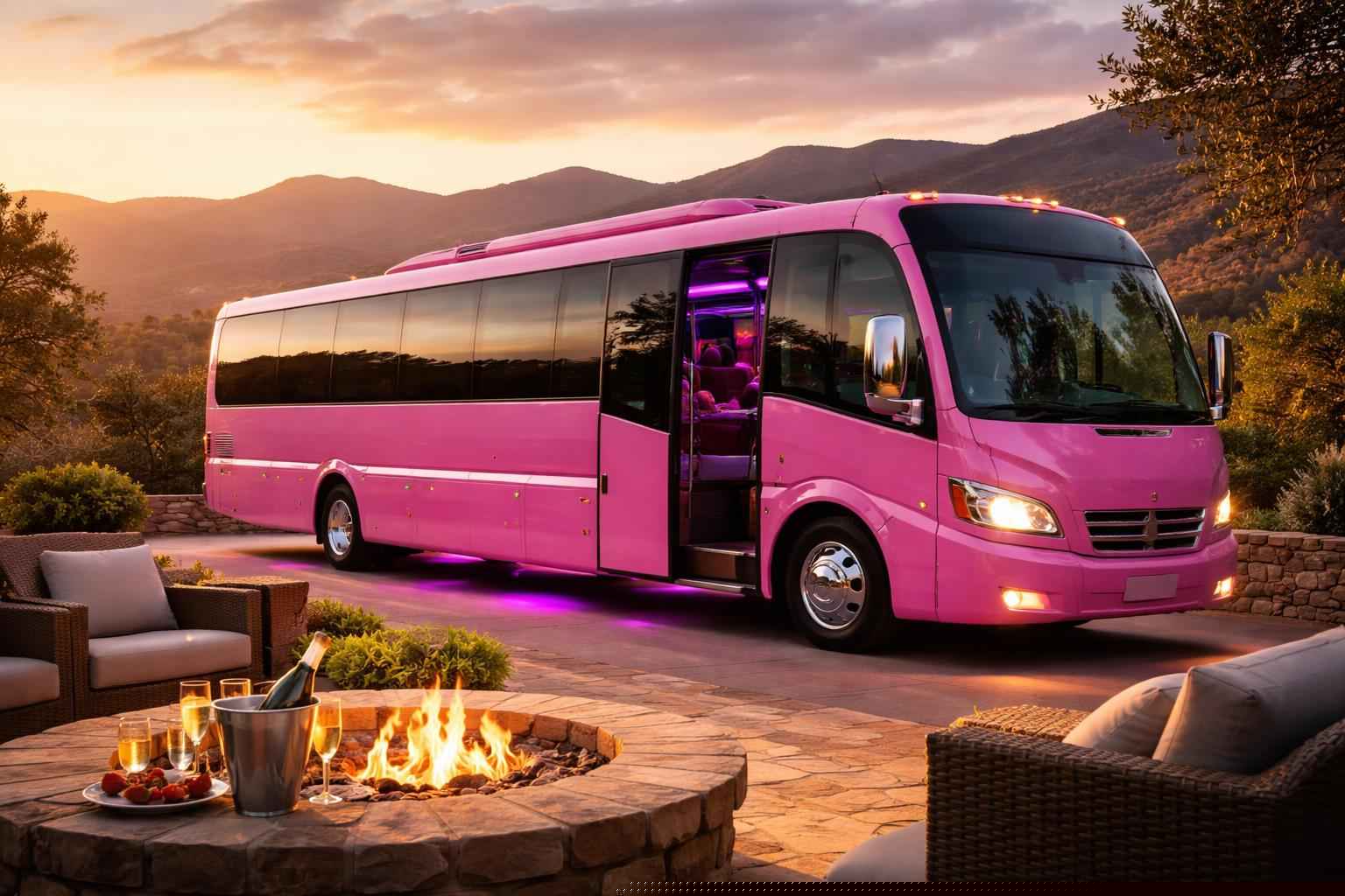 Pink Party Buses In Alpine California