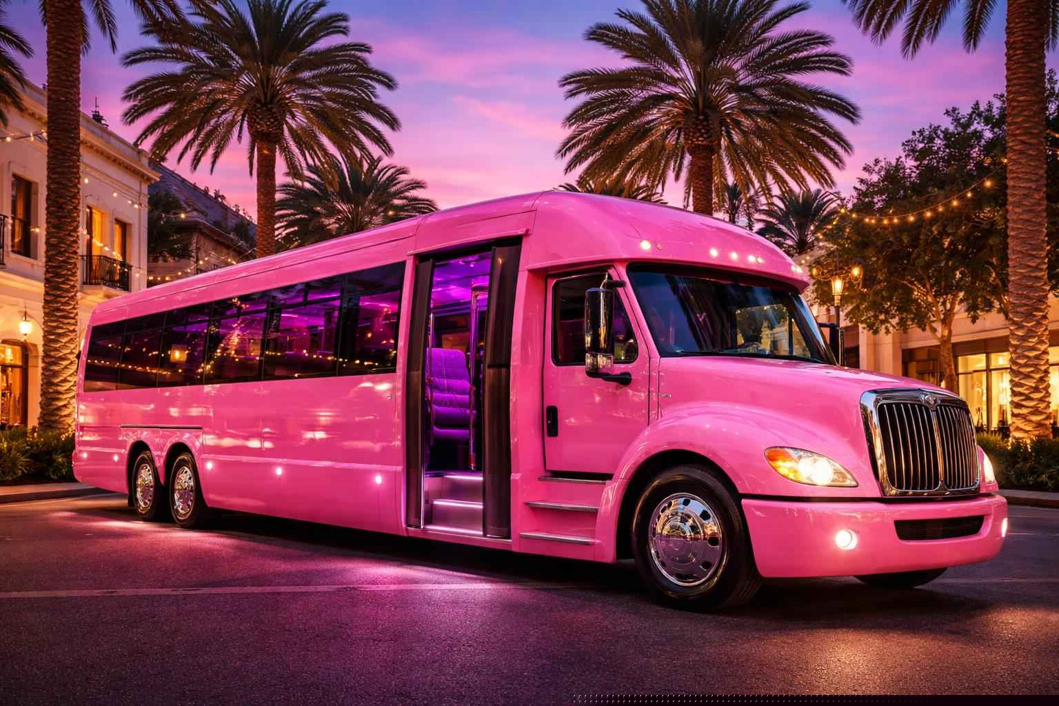 Pink Party Bus Rental In Bostonia California Pink Party Buses In Bostonia California