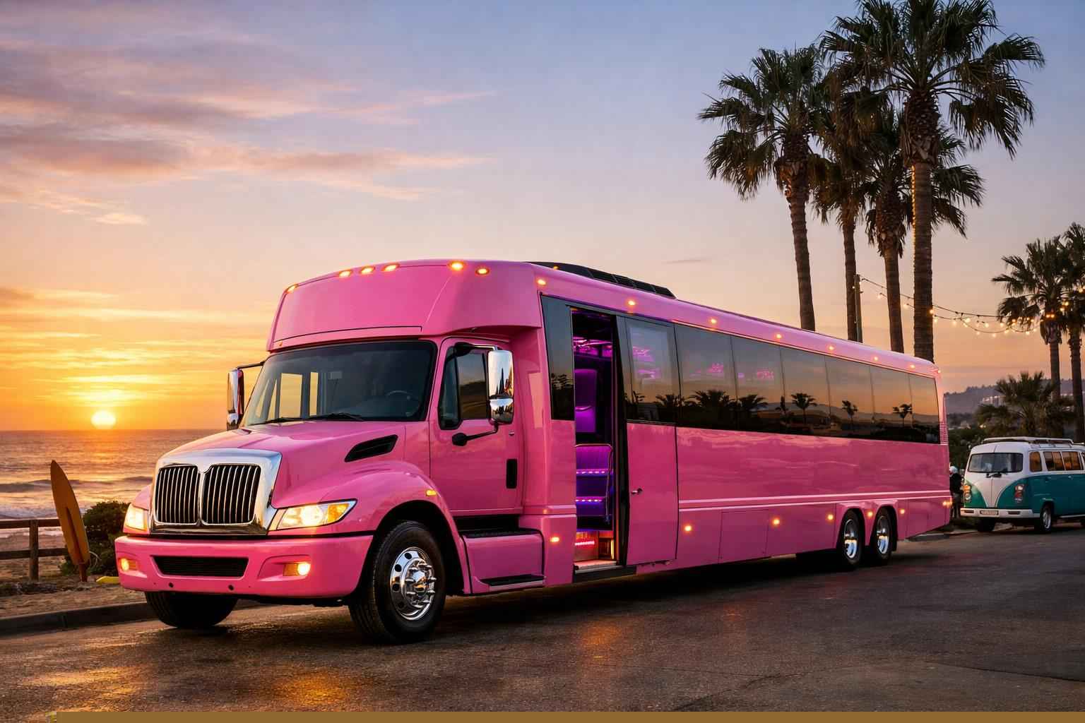 Pink Party Buses In Encinitas California