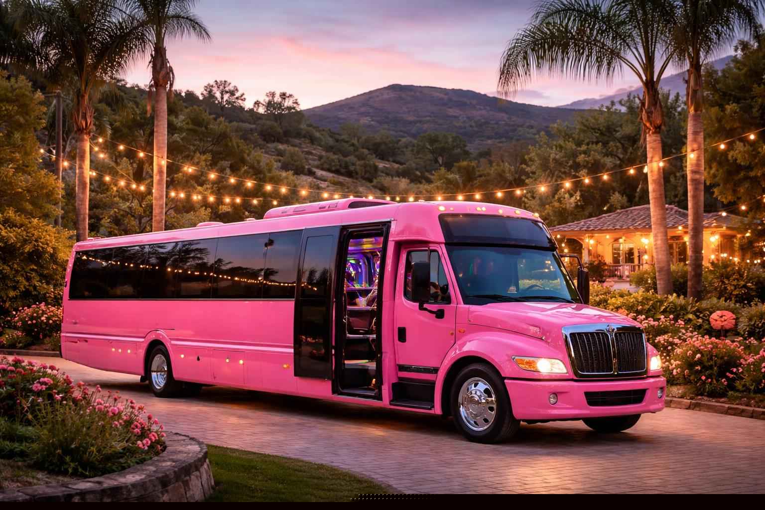 Pink Party Buses In Hidden Meadows Ca