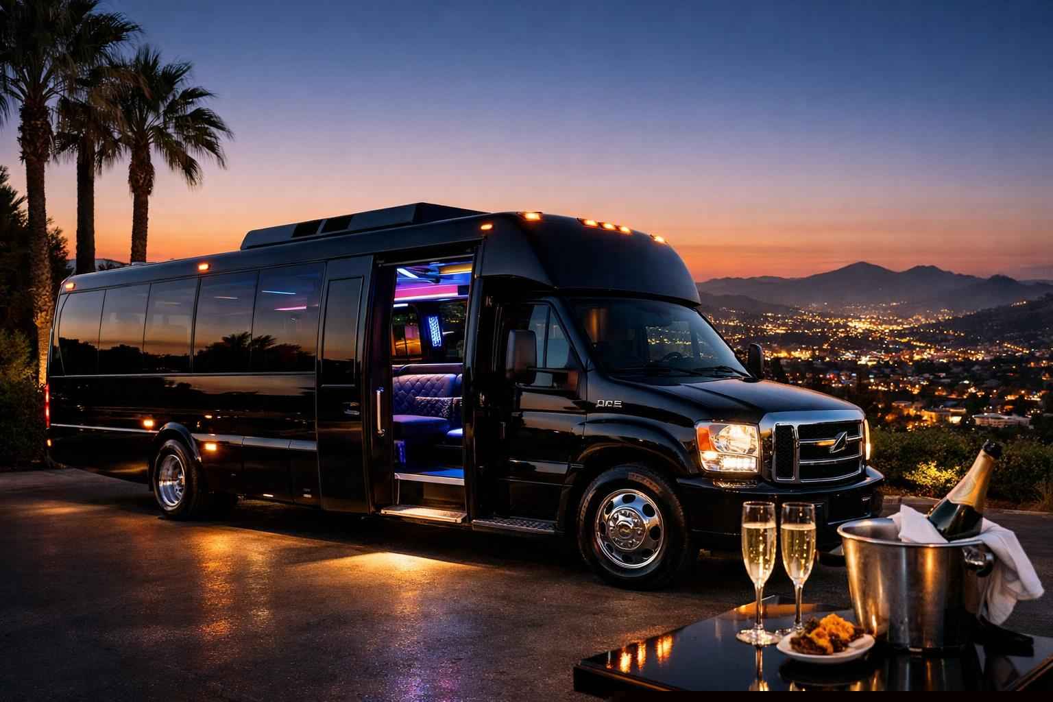 Black Party Bus Rental In Poway California Poway California Black Party Bus Rental