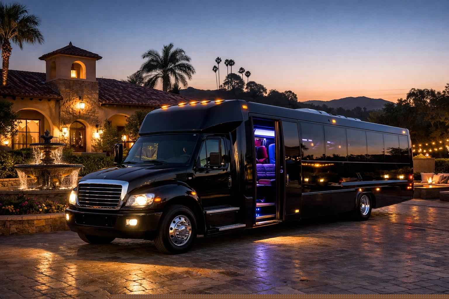 Black Party Bus Rental In Rancho Santa Fe California Rancho Santa Fe California Black Party Bus Service
