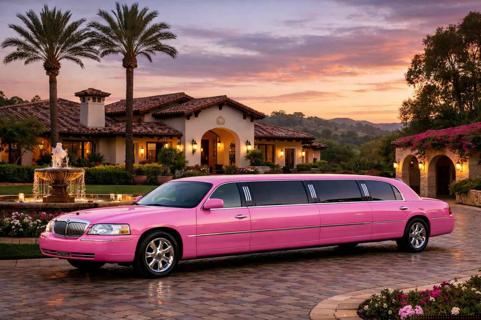 Pink Limo Rental In Rancho Santa Fe California Rancho Santa Fe California Pink Limo Service