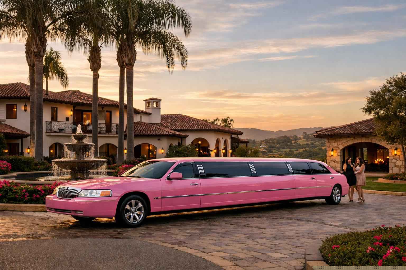 Pink Limo Rental In Rancho Santa Fe California Rancho Santa Fe California Pink Limos