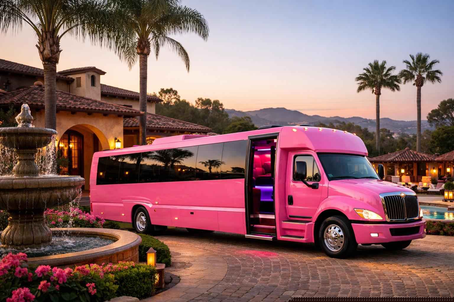 Rancho Santa Fe California Pink Party Bus Service