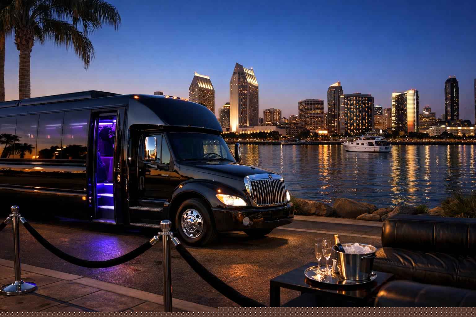 San Diego California Black Party Bus Rental