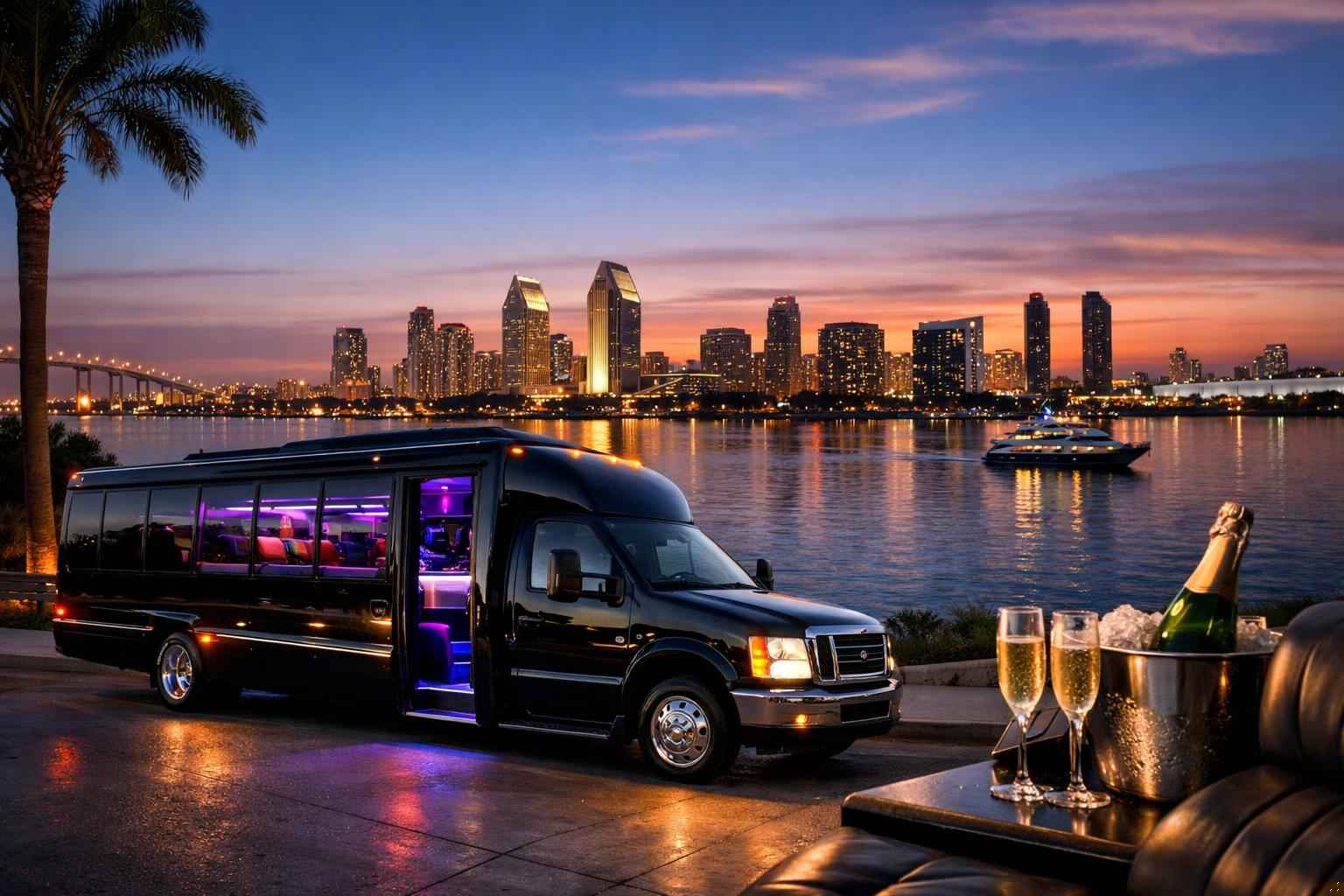 San Diego California Party Bus Rental