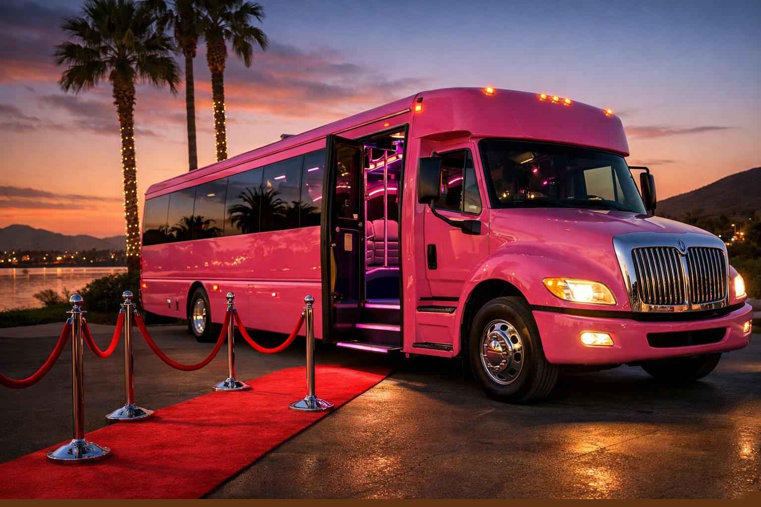 Santee California Pink Party Bus Rental