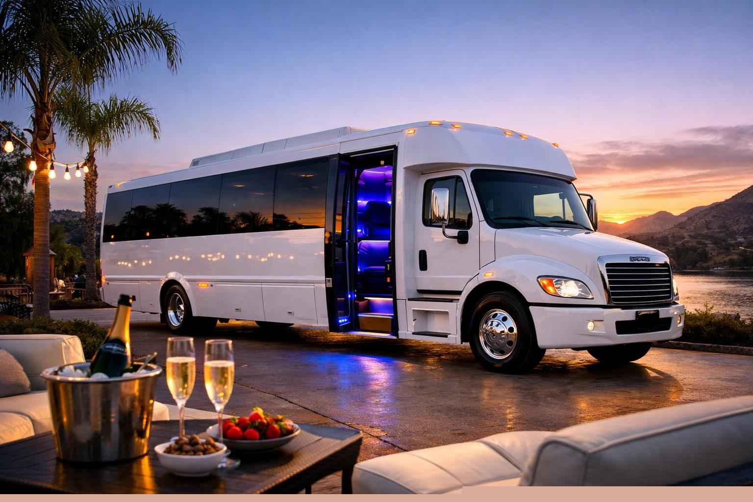 Santee California White Party Bus Rental