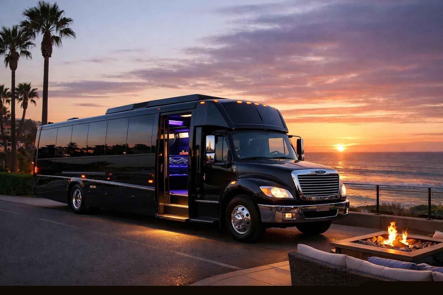 Solana Beach California Black Party Bus Rental