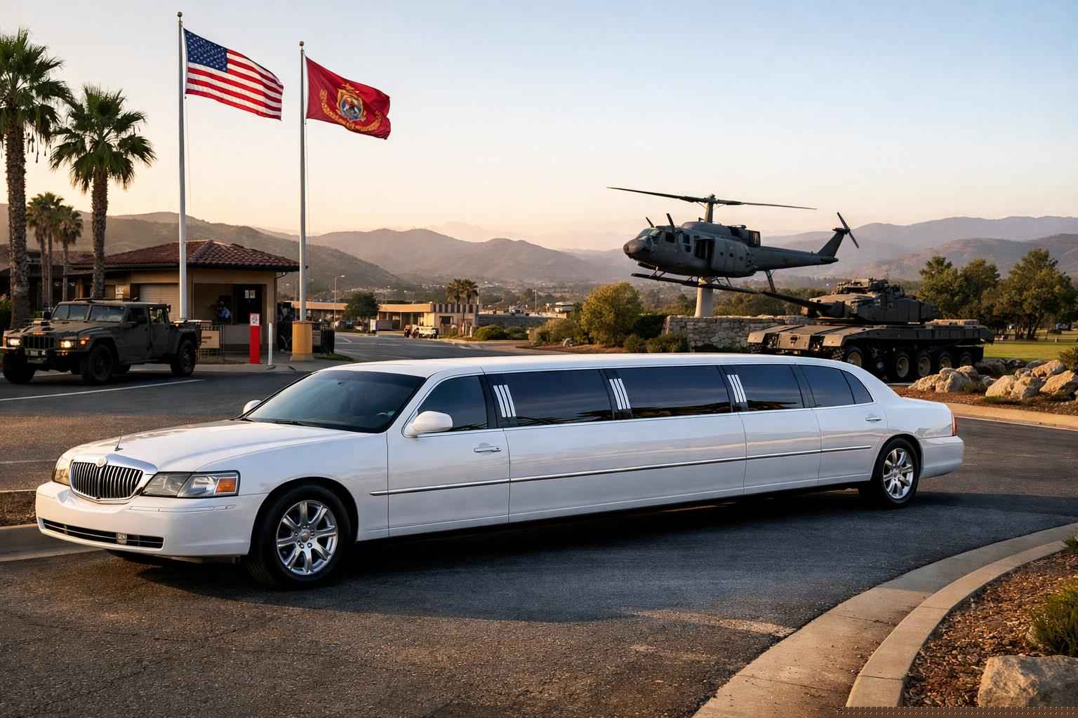 White Limo Service Camp Pendleton South Ca