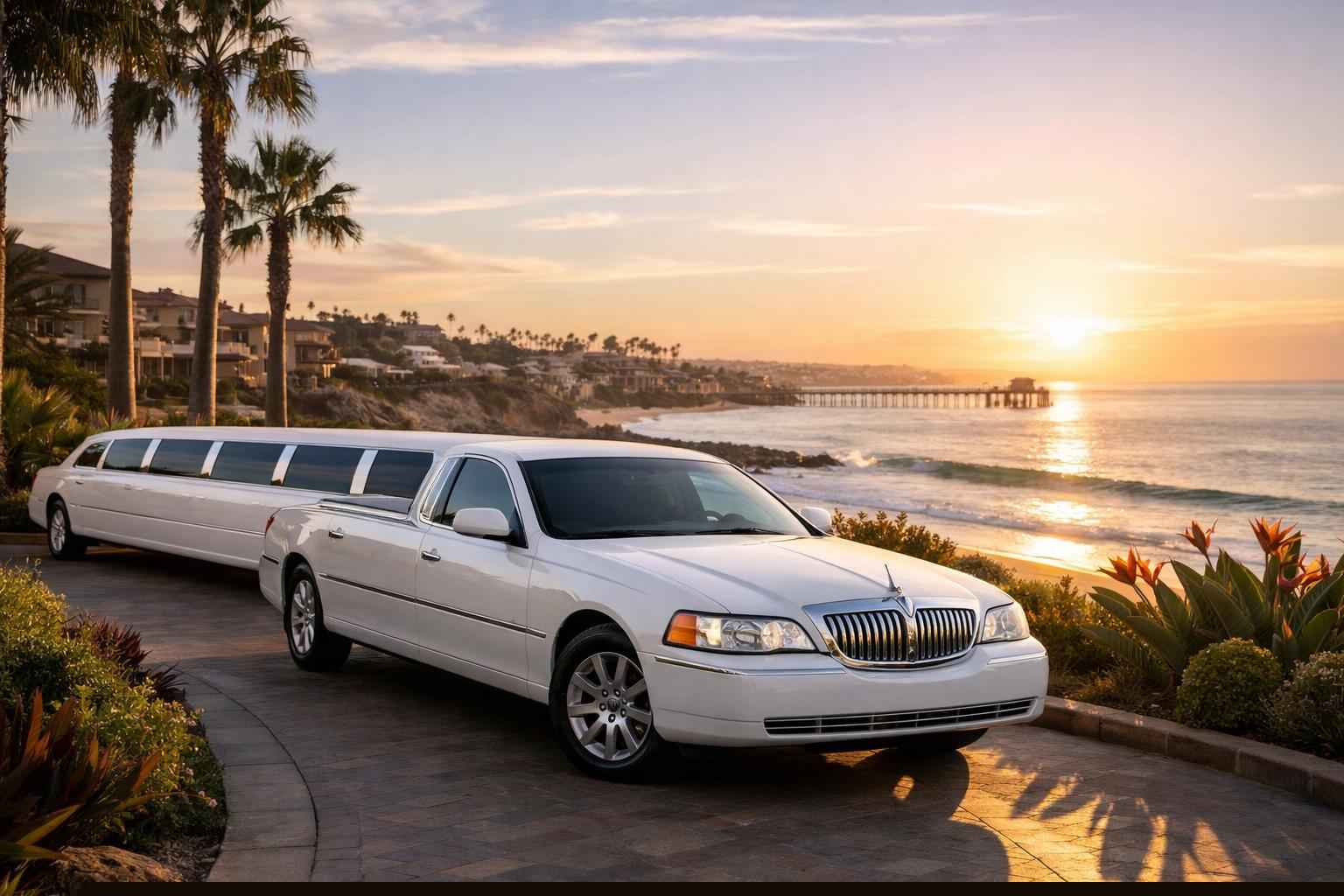 White Limousines In Carlsbad California