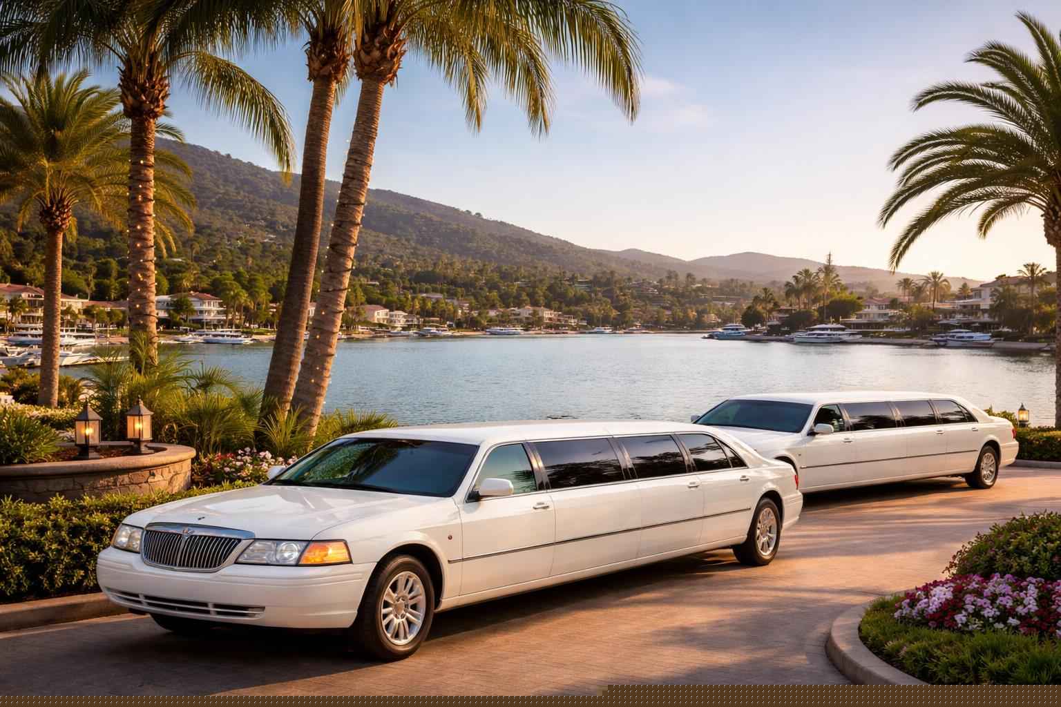 White Limousines In Lake San Marcos California