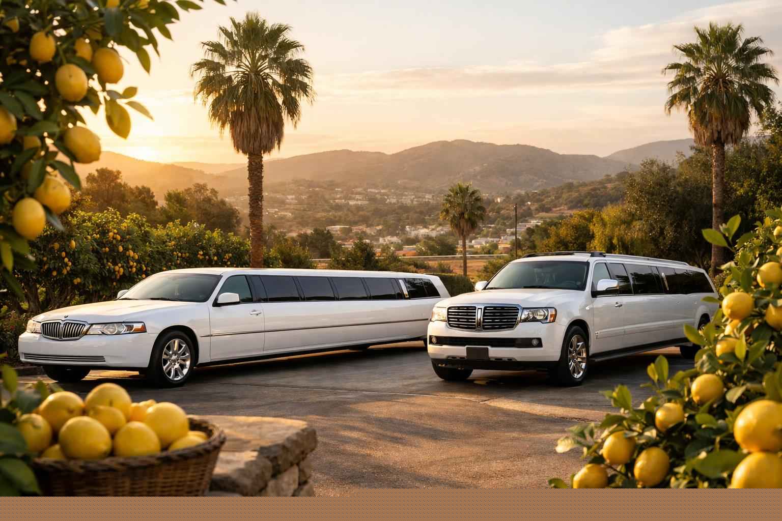 White Limousines In Lemon Grove California