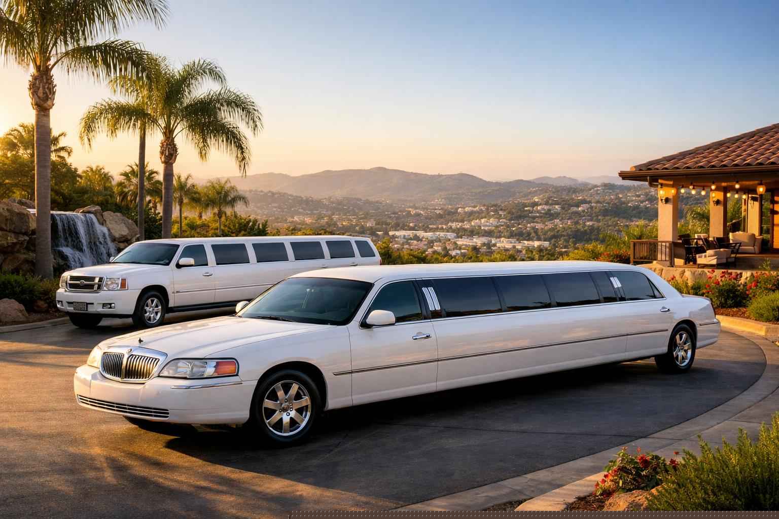 White Limousines In Vista California