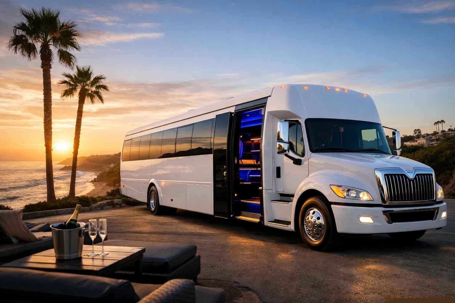 White Party Bus Rental Carlsbad Ca