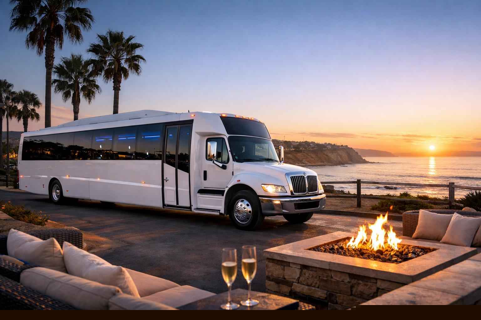 White Party Bus Rental Del Mar Ca